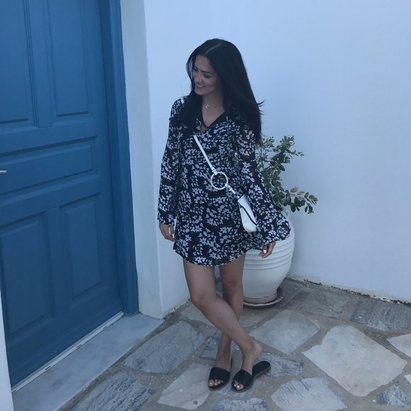 Mango Dresses & Skirts - Black/Blue Floral Summer Dress